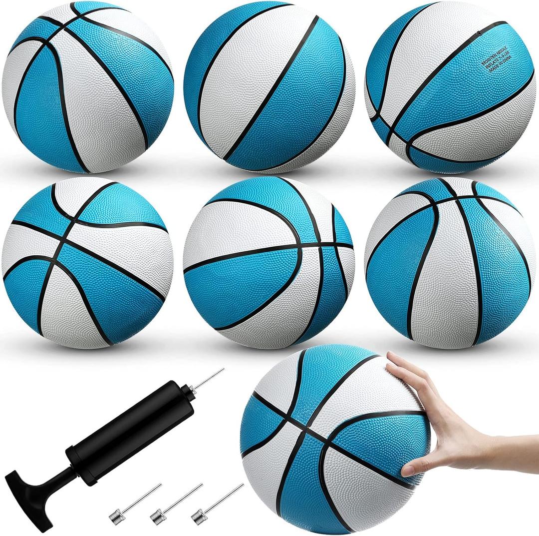 Honoson 6 Pack Water Pool Basketball Swimming Pool Rubber Waterproof Basketball for Summer Lake Party Favors(9 Inch,Light Blue)