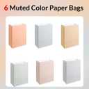 SUNEE Gift Bags with Handles 5.5x3.3x8, 100 Pcs Small Paper Gift Bags Bulk, 6 Pastel Color for Wedding, Birthday, Party Supplies and Celebrations
