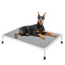 Veehoo Chew Proof Elevated Dog Bed - Cooling Raised Pet Cot - Silver Aluminum Frame and Durable Textilene Mesh Fabric, Unique Designed No-Slip Feet for Indoor or Outdoor Use, Grey, X-Large, CWC2003