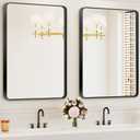 Bathroom Mirrors for Over Sink,2Pcs 24x36Inch Vanity Mirrors for Wall,Black Metal Frame Rectangle Mirrors for Bathroom,Farmhouse,Restroom,Hangs Horizontally or Vertically