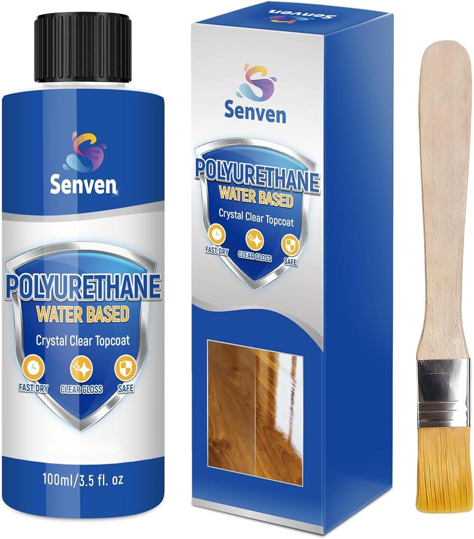 Polyurethane Wood Finish Water Based Polyurethane Clear Gloss Wood Protection Polyurethanes Waterproof Coating, Fast Dry Polyurethanes Sealant, Easy Clean Up 100ml