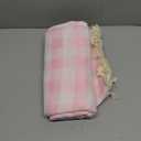 Romanstile Spring Pink Gingham Tablecloth Rectangle, Outdoor Waterproof Heavy Duty Linen Cotton Checkered Table Cloth with Tassel, Wrinkle Free Plaid Table Cover for Easter Picnic Party - 55 x 84 Inch