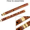 Kmise Bamboo Flute Dizi Traditional Handmade Chinese Musical Instrument Vintage Dizi (D Key)