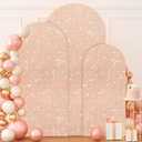 FUHSY Set of Arch Backdrop Cover 7.2Ft Rose Gold Spandex Sequin Arch Covers Stretchy Backdrop Glitter Wedding Arch Stand Cover for Birthday Party Banquet Graduation Ceremony Decoration
