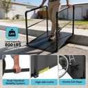 3FT Portable Wheelchair Ramp with Handrails, Black Seamless Aluminum Handicap Ramp,Threshold Ramp for Doorways, Wheel Chair Ramp for Home Steps 800 Lbs Capacity