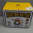 Hazel Quinn X Eduardo Recife Electric Kettle - 1200W Fast Water Boiling, 1.7L/57oz, All 304 Stainless Steel Interior, BPA-Free, Auto Shut-Off, Cordless Retro Teapot with Thermometer - Floral Patterned (Floral Painted Design)