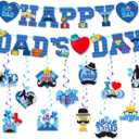 Fathers Day Hanging Swirl Decorations,Fathers Day Themed Party,Dad Birthday Party,Hero,The Best Day Events,Celebrations,Together for Celling,Home,Office,Bedroom(32Ct)