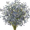 DILATATA 10 Pack Baby's Breath Artificial Flowers Bulk 3 Branches Faux Baby Breath Plastic Flowers Fake Gypsophila Flower Arrangement Fake Flowers Bouquet for Wedding Home Decor Blue Baby Breath