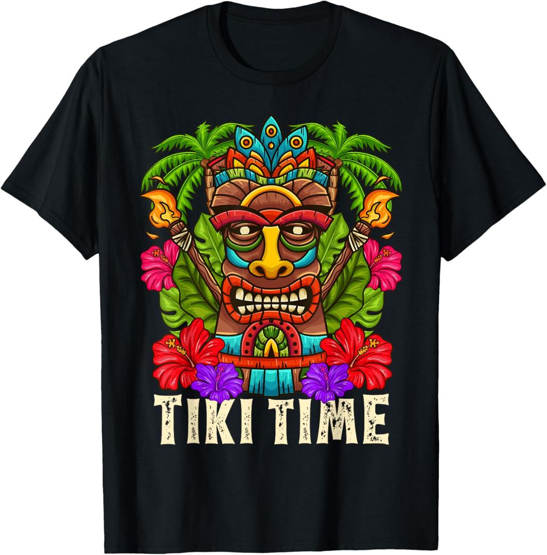 Tiki Hawaii Hawaii Aloha Hula Surf Island Party Gift T-Shirt, L