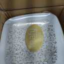 Leaf Square Organic Gold/White Combo Plates, 7.25" & 10", Case of 128 (4 packs x 32)