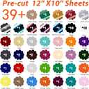 HTVRONT HTV Heat Transfer Vinyl Bundle: 80 Pack 12" x 10" Iron on Vinyl for T-Shirt, 39 Assorted Colors with Vinyl Accessories Tweezers for Silhouette Cameo or Heat Press Machine