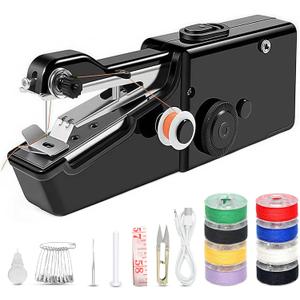 Handheld Electric Sewing Machine for Beginners Adult,Portable Handy Stitching Single Thread Sewing Machine Sewing Kit for Quick Clothes Repairs,Suitable for Home DIY