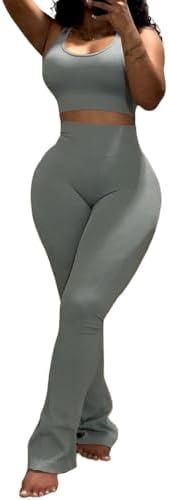 Nimsruc 2 Piece Outfits for Women Casual Sweat Suits Comfy Sleeveless Tracksuits Matching Clothing Sets, Light Grey, L