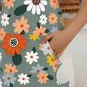 Floral Apron Kitchen Apron with Hand Wipe, Aprons for Women with pockets,Women's Kitchen Apron,Waterproof Aprons for Cooking Baking (2, Flower)