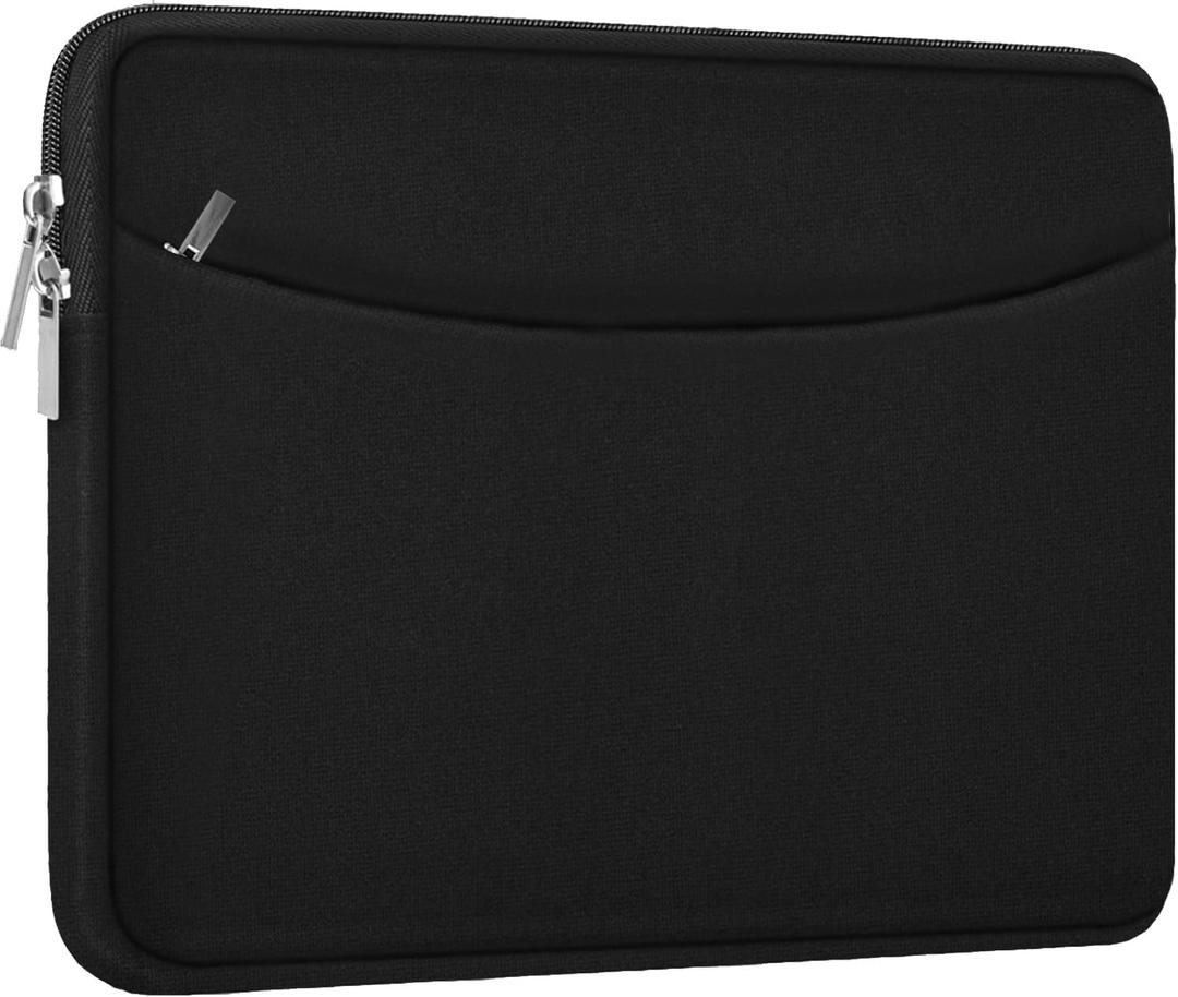 Laptop Sleeve Case 14 inch, Shockproof Protective Laptop Cover Briefcase Carrying Computer Bag with Accessory Pocket Portable Computer Sleeve for 14" MacBook, HP, Dell, Lenovo, Acer, Black
