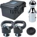 60618 Upgraded 38k Puck System Gooseneck Hitch Ball Kit with Case for 2013-2025 Dodge Ram 2500 3500, 2-5/16 in Hitch Ball for Truck Bed with 2 Gooseneck Safety Chain Anchors