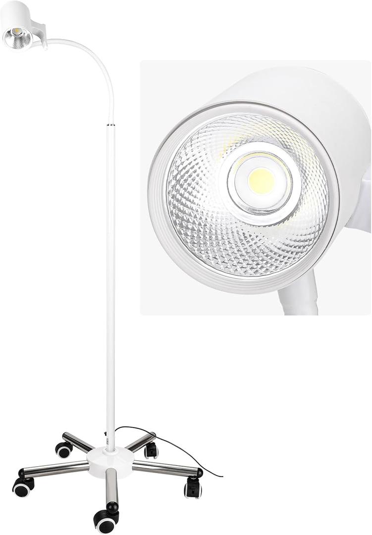 Exam Light 12W LED Medical Exam Lamp Mobile Surgical Examination Lamp Stainless Steel 5-Legged Base