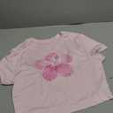 SOLY HUX Women's Floral Crop Top Summer Crew Neck Short Sleeve Cute Going Out T Shirts (Large)