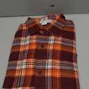 Men's Long-Sleeve Flannel Shirt, Burgundy Orange Plaid, Medium