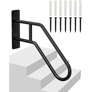 Handrails for Outdoor Steps Stair Railing Indoor, 1 to 3 Steps Stairs Wall Mounted Metal Handrail for The Elderly, Kids, Disabled, Pregnant Women