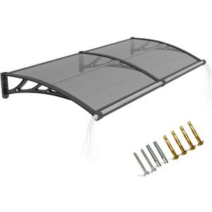 Awning for Door Entrance,40x80 Inch Polycarbonate Window Canopy Exterior with Drainage,UPF 50+ Rain Snow Sun UV Protection,Spliced Overdoor Awnings for Outside,Doors, Patio, Porch, Deck, 40x80x10.6 Inch