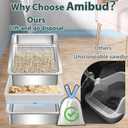 Stainless Steel Sifting Litter Box for Pine Pellets,Sifting Cat Litter Box for Wood Pellets,Extra Large Sifter Litter Pan System with Litte Liners and Scoop-20 ''Lx 13.8''W x 6''H