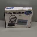 HKAI Baby Bouncer, Portable Baby Bouncer Seat for Babies 0-18 Months, 100% Cotton Fabrics, 3 Modes of use with Rocker and Stationary Options, Infant Rocker Chair with Hanging Toys-Dark Grey