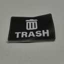10 Pack Trash Cans Stickers 10  7 Inches Vinyl Weatherproof Self Adhesive Recycle Sign for Waste Bins Home Business (Black)