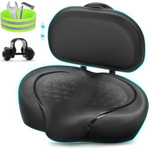 Noseless Bike Seat Cushion for Men & Women - Extra Padding & Comfort Wide Bicycle Seat, Oversized Comfortable Saddle for Peloton Bikes, Exercise Bikes, Electric Bikes, Cruiser Bikes