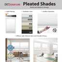 DEZ FURNISHINGS Cordless 1" Signature Light Filtering Pleated Fabric Shade, 48" W x 48" H, White