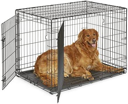 Amazon.com : New World Double Door Folding Metal 42-Inch Dog Crate, Includes Leak-Proof Pan, Floor Protecting Feet, & New Patented Features, for Large-Sized Breeds : Pet Supplies