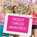 12 Pcs Breast Cancer Christmas Ornaments for Tree Pink Hanging Pumpkins Pink Ribbon Tree Ornaments Breast Cancer Awareness Decorations for Home Xmas Party Decor Gifts