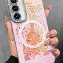 Toycamp for Samsung Galaxy S24 FE Case - Compatible with Magsafe Aesthetic Cute Holographic Galaxy S24 FE Case with Diamond Bling Lens Protector Cover for Women Girls, Fireworks Castle
