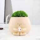 Meltset Face Planters Pots Head Smile Cute Succulent Planter with Drainage Unique Funny Cactus Planter Small Resin Plant Flower Pot for Indoor Outdoor Gift