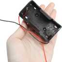 4PCS D Shape Uncapped Battery Pack with Cord with Leads 1x1Size 1.5V 2x1Size 3V Cord Length 15cm Black DIY Battery Box