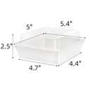 Hiceeden Set of 100 Sandwich Boxes with Clear Lids, White Paper Charcuterie Boxes, 5" Square Dessert Cake Boxes Food Grade for Swiss Roll, Hamburger, Pasta, Salad, Cookie