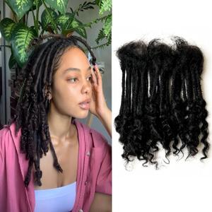 Loc Extensions Human Hair Curly Ends 10 inch 30 Strands 0.4cm Width Dreadlock Extensions 100% Permanent Human Hair Natural Black