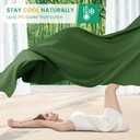 SONORO KATE 100% Viscose Derived from Bamboo_Sheets Cal King Size, Ultra Breathable & Cooling Bed Sheets for Hot Sleepers, Hotel Luxury Silky Bedding Sheets, 16" Deep Pocket - 4PC (Olive,Cal King)