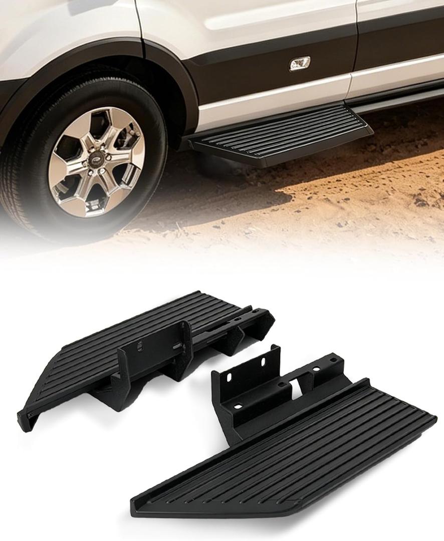 MELIPRON Running Board Steps Fit for 2018-2023 Ford Transit 150 250 350 | 8" wide anti-slip aluminum steps, 400lbs support, no-drill, easier cab entry for delivery, service and work vans