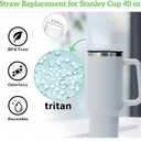 Straws for Stanley Cup 40 OZ, Replacement Straw for Stanley 40OZ Tumbler, Reusable Straws Accessories, Dishwasher Safe,Clear & BPA Free with Cleaning Brush, 6-Pack