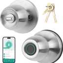 Smart Fingerprint Door Knob, 3-in-1 Keyless Entry with Auto Lock & App, Biometric Digital Lock for Front Door, Home, Office, Bedroom