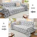 LOMAO Couch Cover Sofa Covers for 3 Cushion Sectional Couch Covers L Shape Couch Cover with Tassel Sofa Protector Washable Reversible Chenille Sofa Slipcover for Pet (1-Light Grey,XLarge71 * 134)