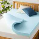 Best Price Mattress 4 Inch Ventilated Memory Foam Mattress Topper, Cooling Gel Infusion, CertiPUR-US Certified, Dorm Essentials, Twin XL