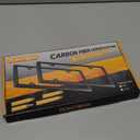 Real Carbon Fiber License Plate Frame, 100% Pure Carbon Fiber Frame, Black License Plate Holder Cover with Screw Caps, Anti-Vibration Pads(Twill 4 Hole-Silver)