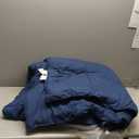 COHOME Quilted Queen Size Comforter - All-Season Down Alternative Duvet Insert - Luxury Hotel Winter Warm Navy Blue Comforter with Anti-Clump Tech & 8 Tabs - Reversible 88"x88"