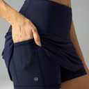 Colorfulkoala Dreamlux Tennis Skirt with Inner Shorts Pockets High Waisted Casual Athletic Golf Skort for Women (Blue)