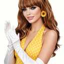 Rugelyss Vintage Long Wavy Ginger Mixed Blonde Wig with Bang Retro Big Bouffant Beehive Wigs fits 60s 70s 80s Costume or Halloween Party