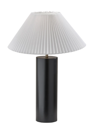 EOEYYOYB Elegant 45° Rotatable Ceramic Table Lamp (A15 Bulb Included), Pleated Flexible Light, Angle Control for Home, Office, Bedroom Decor - Modern Stylish Desk Lamp, Black