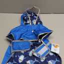 KOOLTAIL Dog Raincoat, Reversible Pet Rain Jacket Clear Hooded Double Layer with Easy Storage Pocket, Adjustable Waterproof&Windproof Reflective Puppy Poncho with Leash Hole for Small Medium Dogs, Large (Blue)