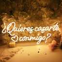 SYLHOME Large quieres casarte conmigo? Led Neon Light Sign Spanish Will You Marry Me Wedeing Wall Sign Decor Bridal Shower Banner Backdrop 12V Powered 23.6" X 10.3"